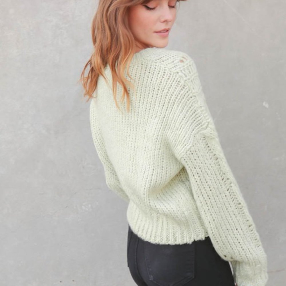 NWT Long Sleeve Cable Knit Lurex Detail Sweater - Picture 8 of 9
